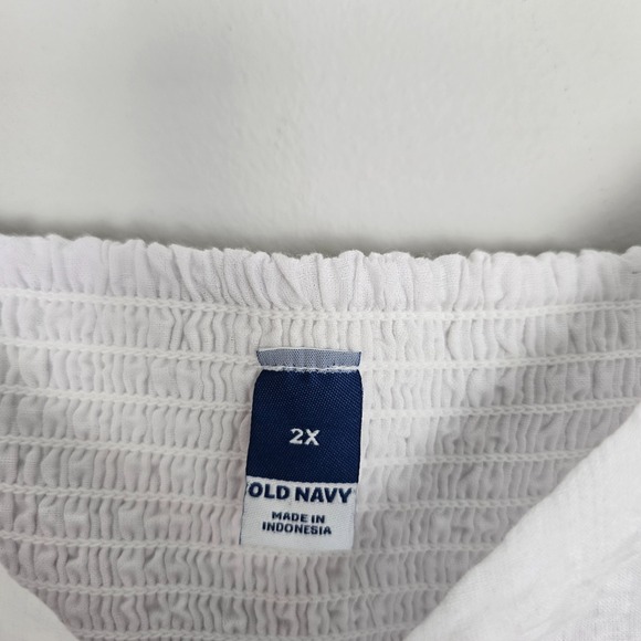 NWT Old Navy Womens Seersucker Puff Sleeve White Mini Dress Size 2X Cottagecore - Picture 10 of 12
